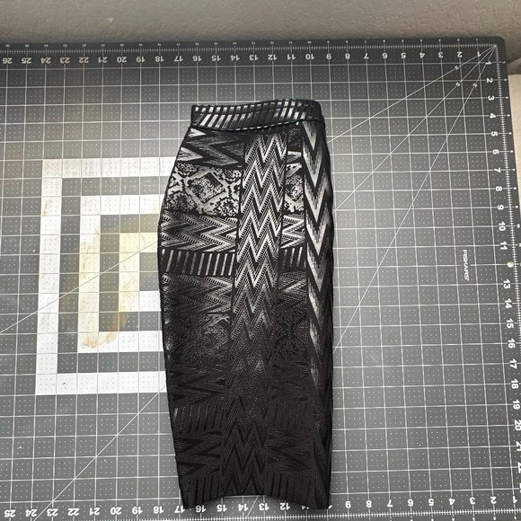 NWOT HLBandage Leather Metallic High Waist Bandage Skirt - Picture 9 of 9
